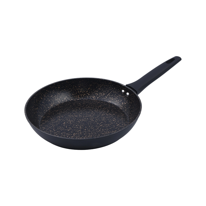 Aluminium composuerunt Fry Pan cum Nigro Aurum Marmor Ceramic coating