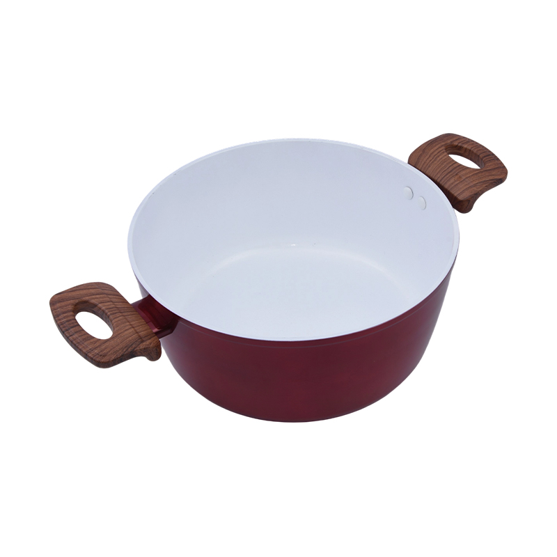 Aluminium Casserole composuerunt cum ceramic alba