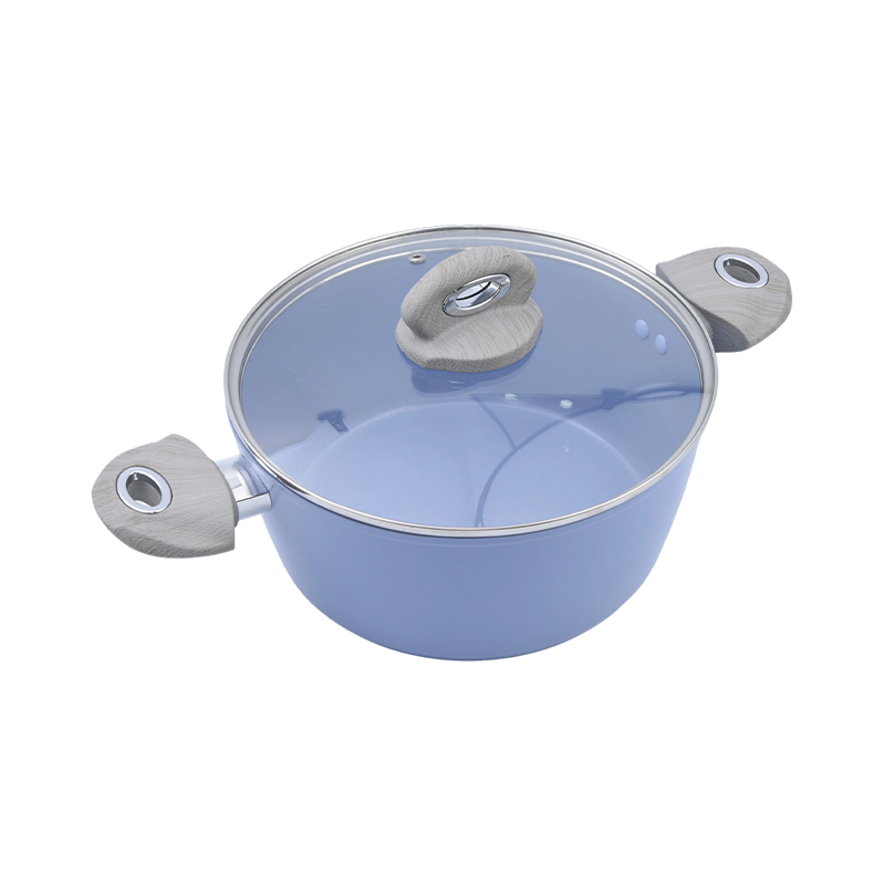 Aluminium Casserole composuerunt cum caeruleo Ceramic Coating