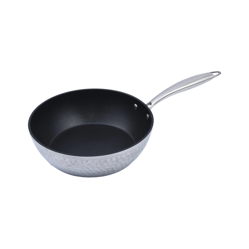 Aluminium composuerunt Fry Pan malleo textured