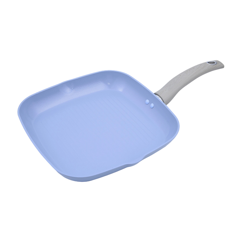 Aluminium Grill Pan composuerunt cum caeruleo Ceramic Coating